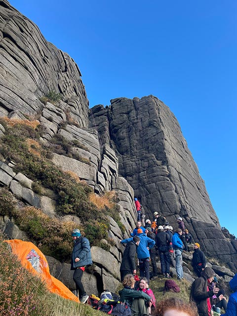 High rock walls at the Mournes