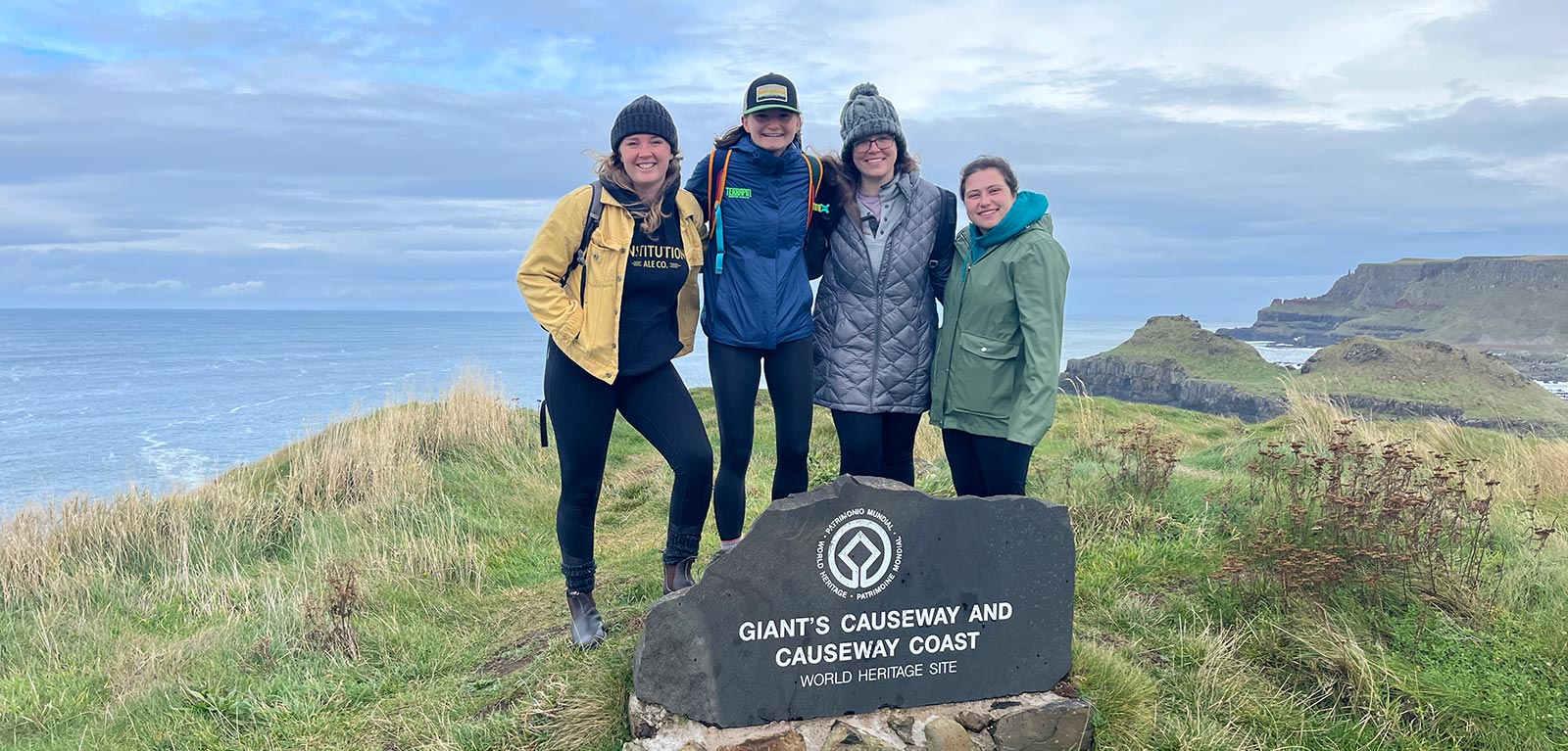 Sami and her friends at the Giant's Causeway