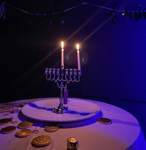 Menorah on a table