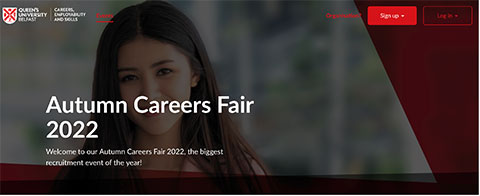 Website page saying careers fair