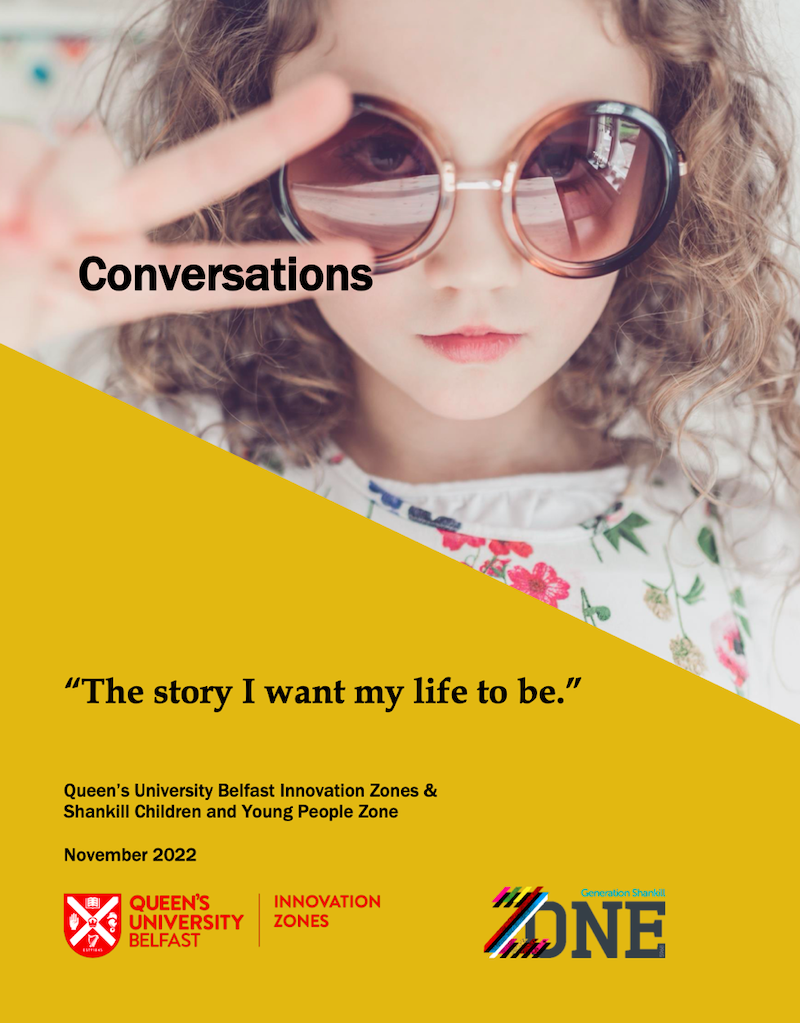 Cover of Conversations Report 2022; image: girl with sunglasses showing victory sign