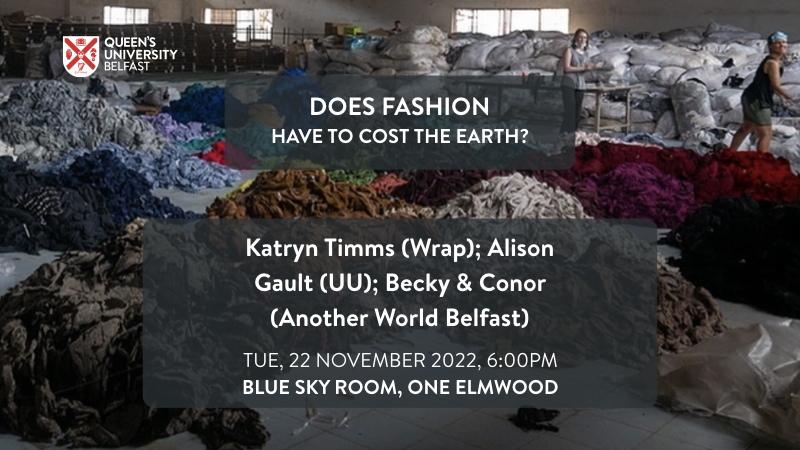 COP27 slide, Fashion event, image: clothing warehouse