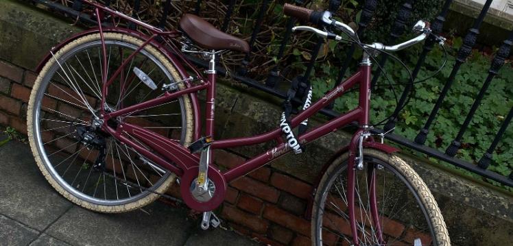 Bike chained at University Street