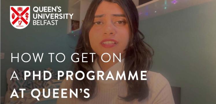 Sreyashi youtube thumbnail for how to get on a phd programme at Queen's