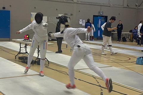 Students fencing