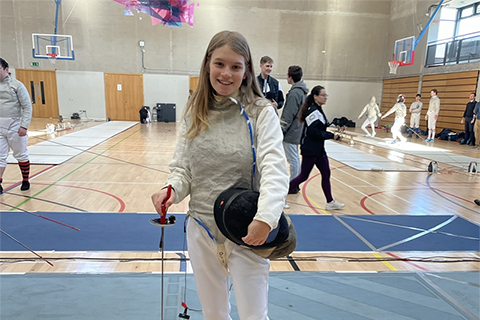 Fencing meet at Trinity College
