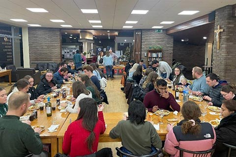 Thanksgiving crowd at the catholic chaplaincy