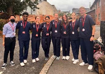 Group of Medical Students in scrubs