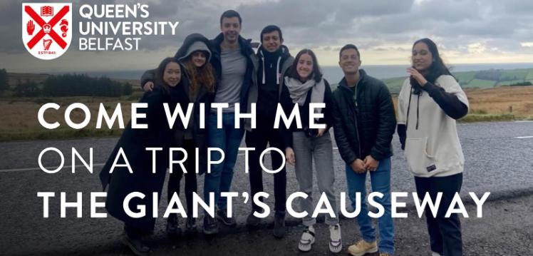 Camila and her friends at the Giant's Causeway