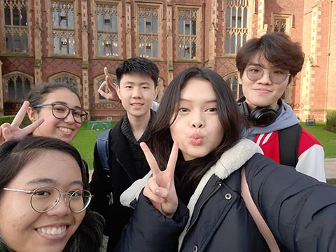 Keziah and friends outside the Lanyon