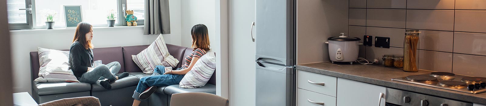 2 students in a Queen's accommodation