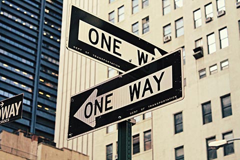 One way sign