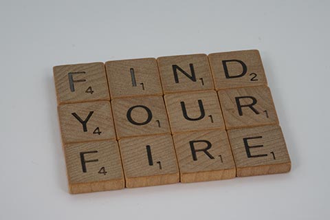 Find your fire in scrabble tiles
