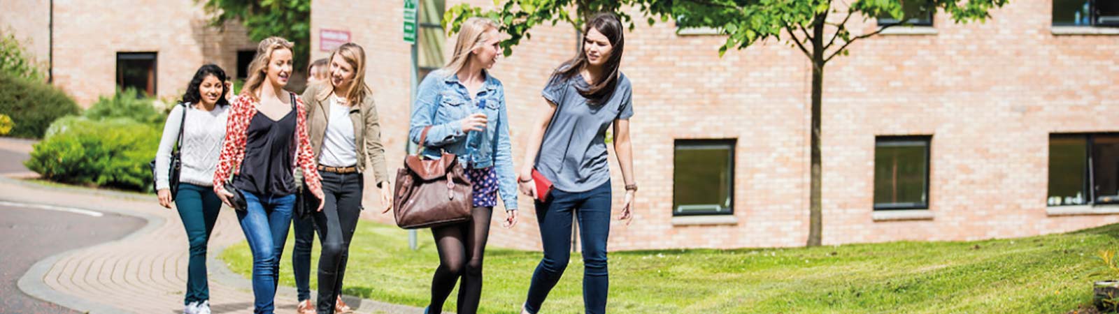 Girls walking at Elms BT9