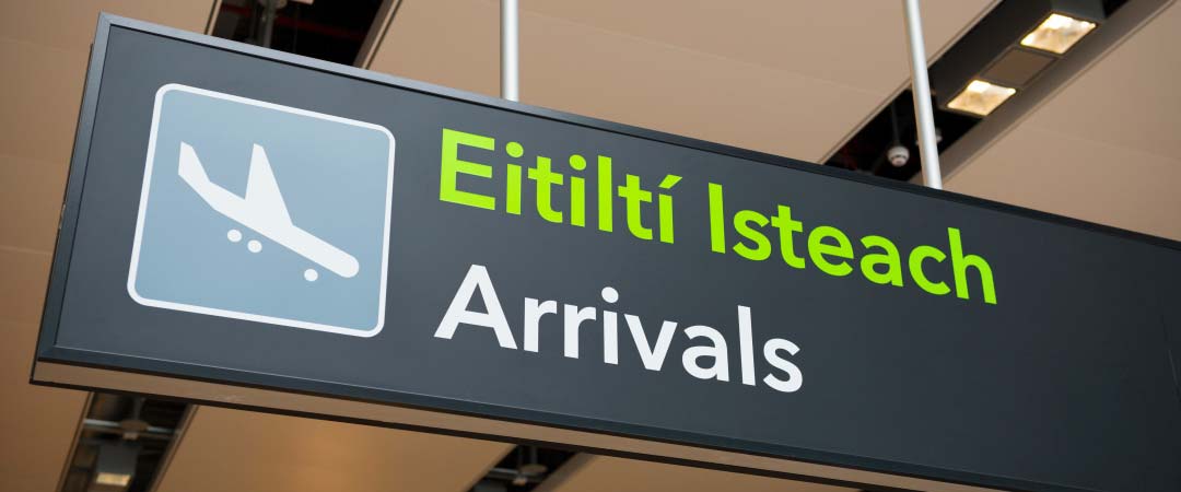 Arrivals sign at the airport