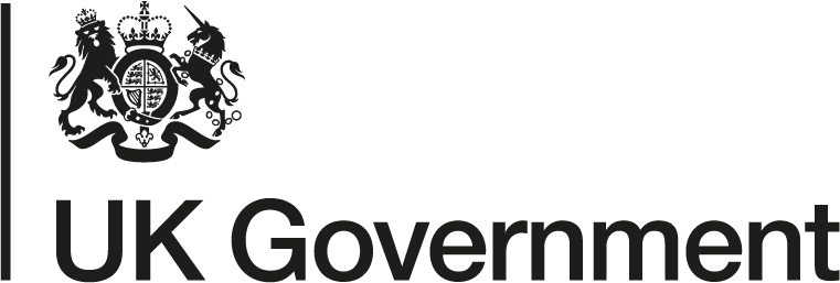 UK Government text with lion crest in black