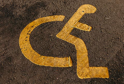 Disabled car parking spot