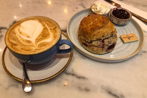 Latte and a scone