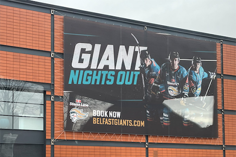Giants poster at the Oddyssey Arena