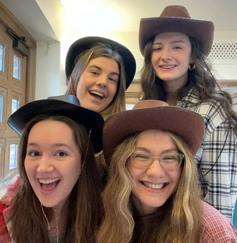 Students in cowboy hats