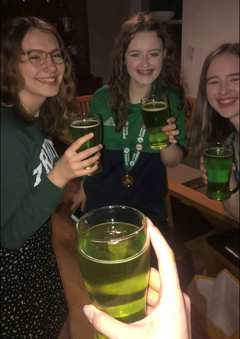 Kathryn and friends on Paddy's day