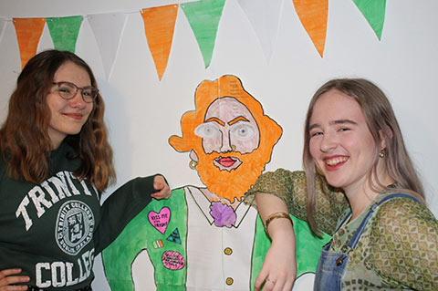 Kathryn and papier mache leprechaun