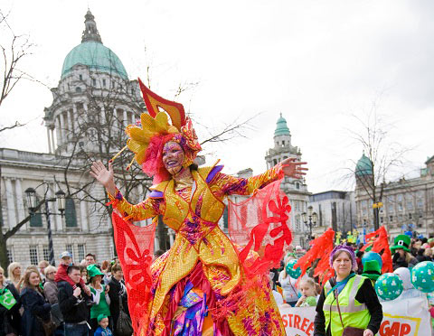 St Paddys day parade at City Hall