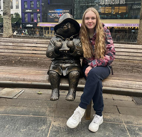 Charlotte and Paddington Bear