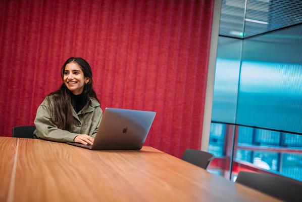 Student on a laptop