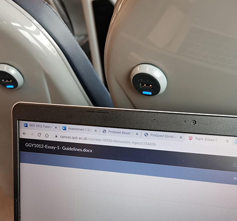 laptop on a bus
