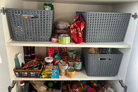 Food in a cupboard