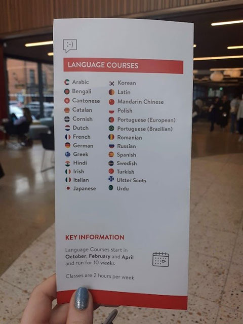Language Courses list