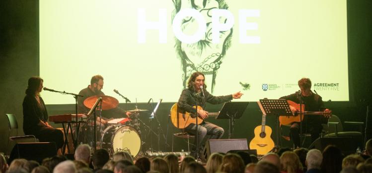 Gary Lightbody performs on stage at Seamus Heaney Presents... HOPE - 18 April 2023