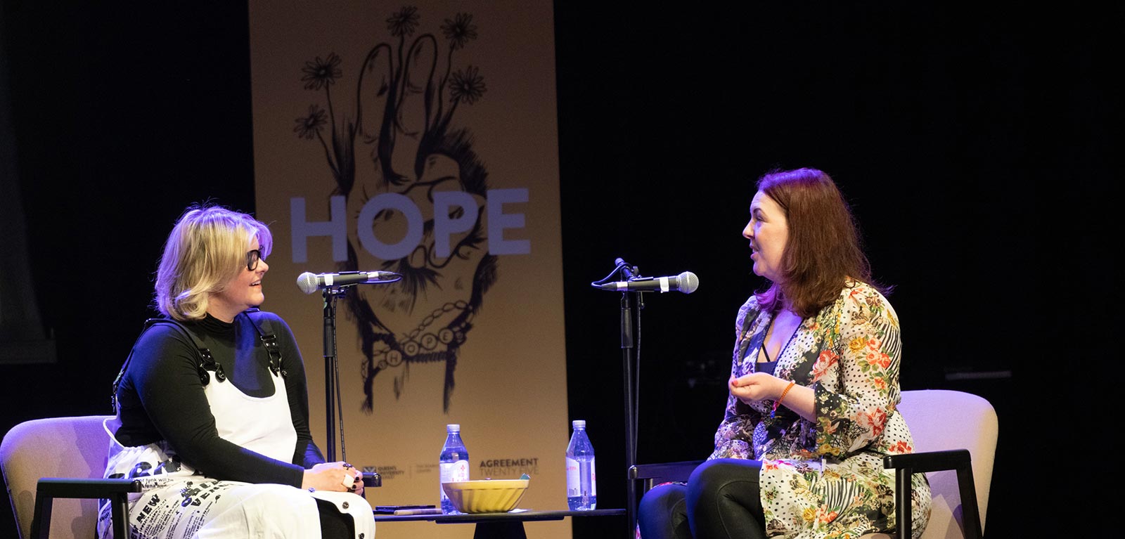 Tara-Lynne O'Neill and Lisa McGee at the Seamus Heaney Centre presents...HOPE event