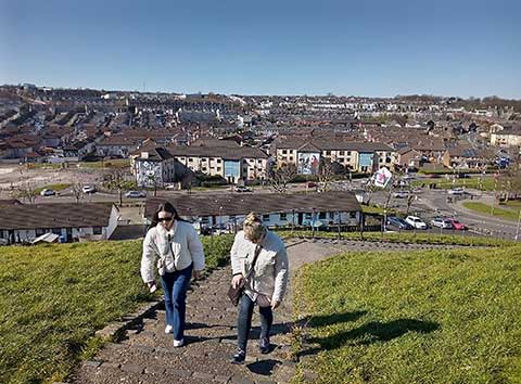 Walking up a hill in Derry