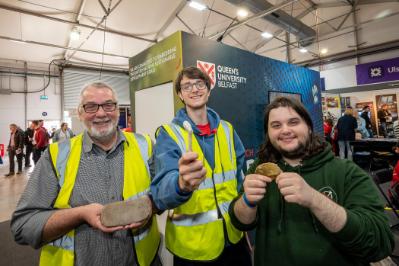 Staff from Archeology show artifacts at Balmoral 2023