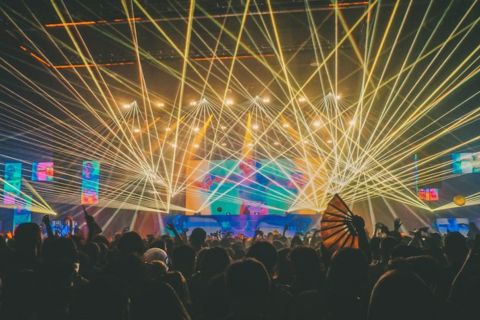 laser light show at a festival
