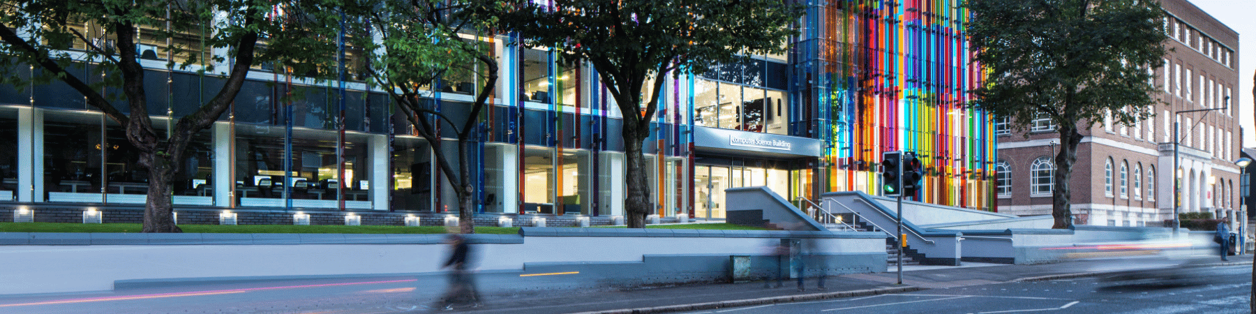 The front of the computer science building at Queen's University Belfast