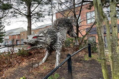 Maugrim statue at CS Lewis Square