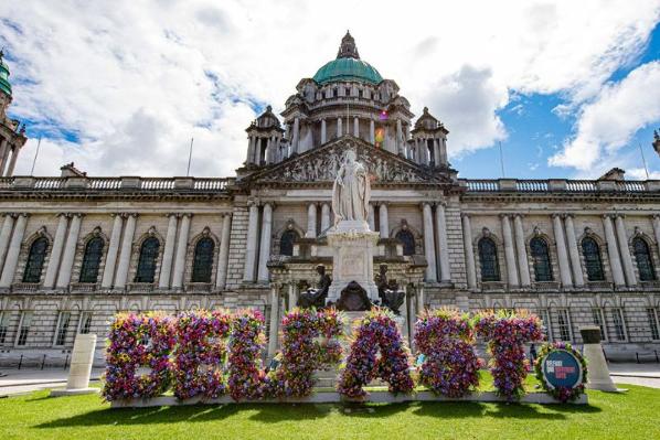 Belfast flower installation at City Hall