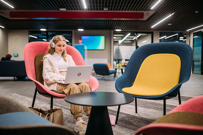 Student on a laptop