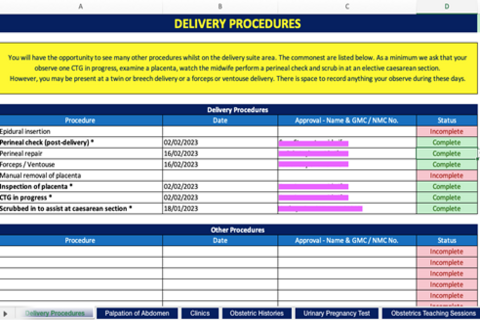 Obs and gynae logbook