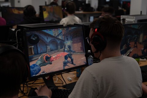 Student playing at LAN event
