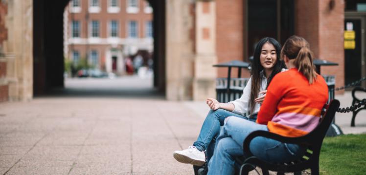 Students talking in the Quad