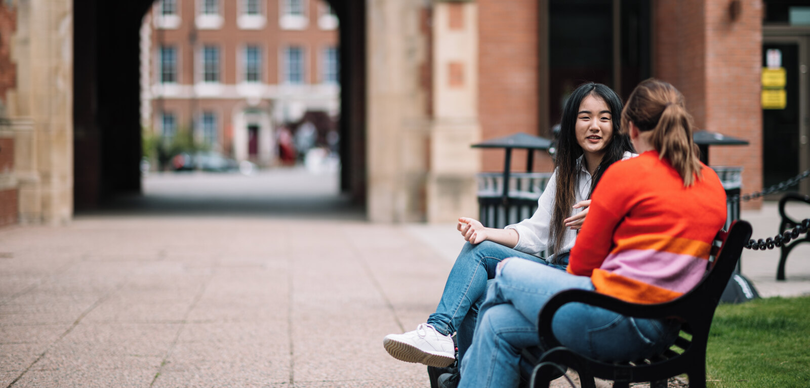 Students talking in the Quad