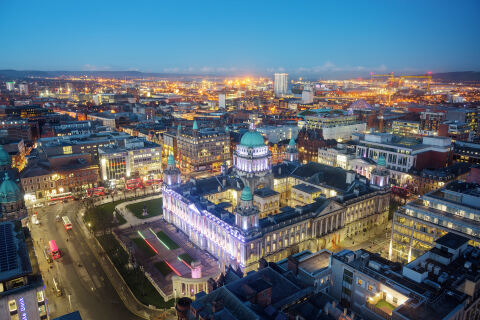 Belfast cityscape from Grand Central Hotel