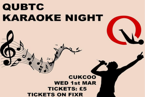 Trampoline club social post promoting karaoke night