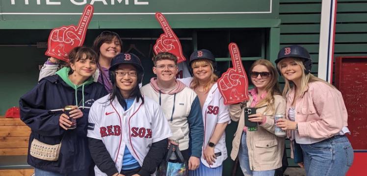 Students at Red Sox game in Boston