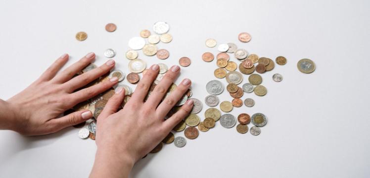 Coins on a table