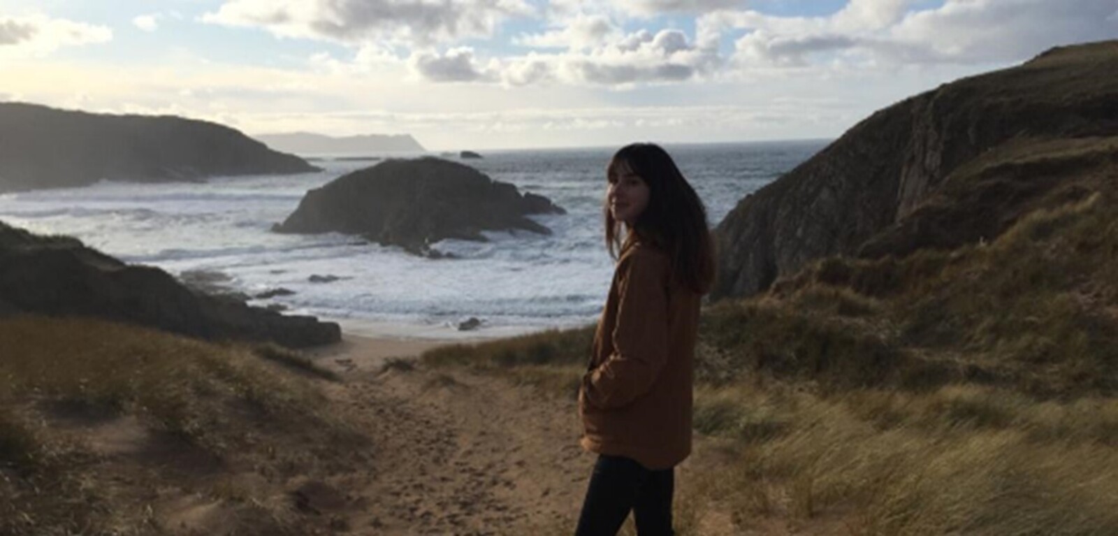 Student on beach in Donegal